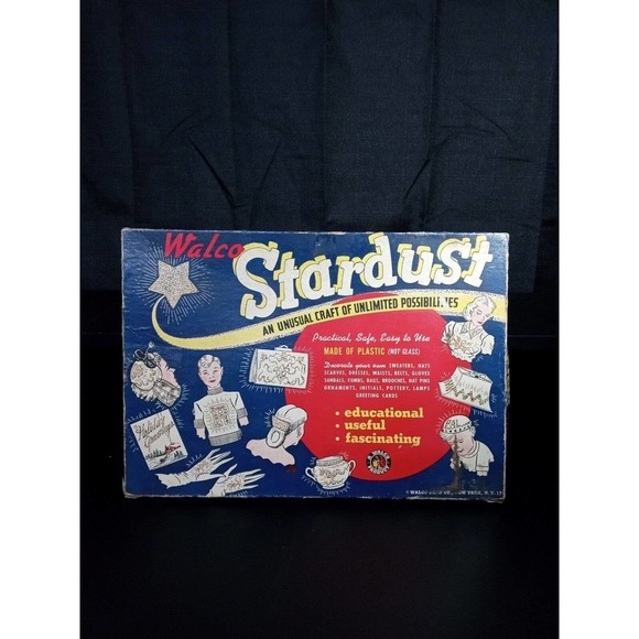 Antique 1939 Walco Toys STARDUST Craft Kit RARE plastic glitter indian logo Vtg - Picture 2 of 13
